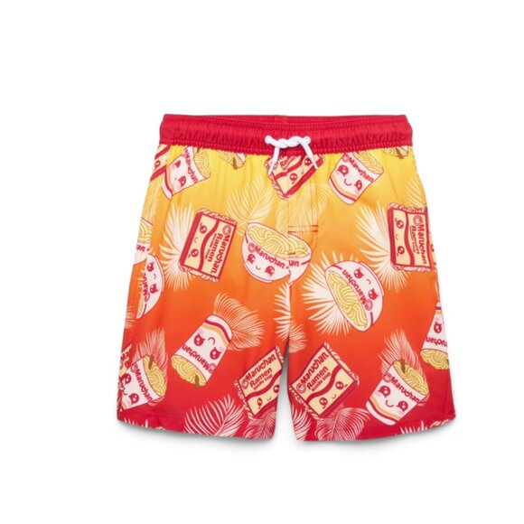 Maruchan Ramen Boys Palms Graphic Swim Shorts - Picture 1 of 3